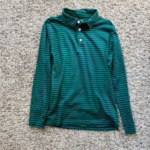 J. Crew Factory Crewcuts Boys’ Green & Navy Blue Striped Polo Shirt